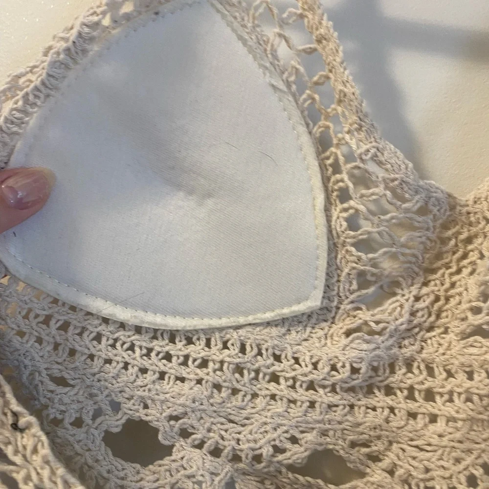 Shein Crochet Halter Top in Cream - Picture 2 of 3